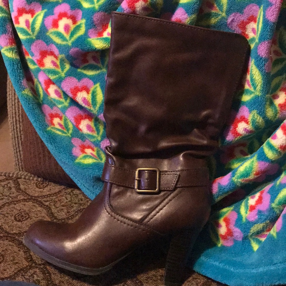 Mid-Calf High Heel Boots